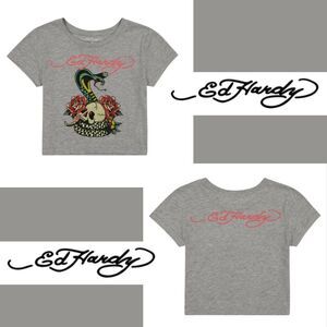 NWT -  Ed Hardy Rhinestone Cobra Cropped Top